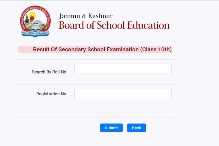 JKBOSE Class 10th Result 2025 Link